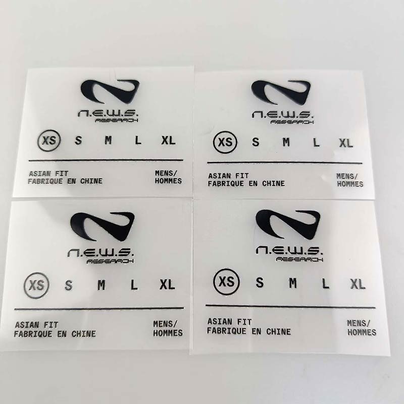 Custom Neck Size Tag-less Wash Care Label Heat Transfer Logos Custom Neck Size Tag-less Wash Care Label Heat Transfer Logos