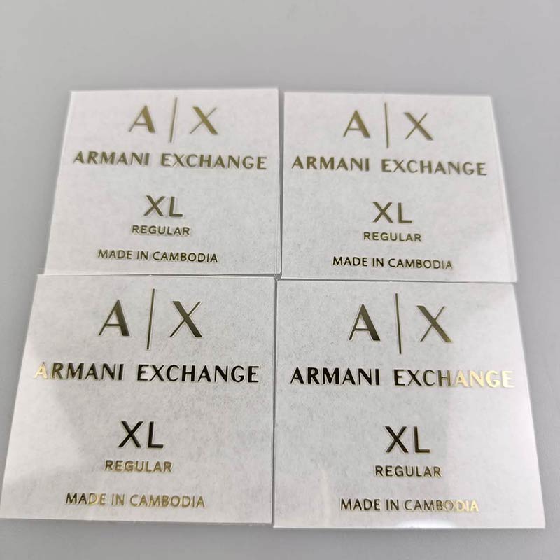 Custom Neck Size Tag-less Wash Care Label Heat Transfer Logos