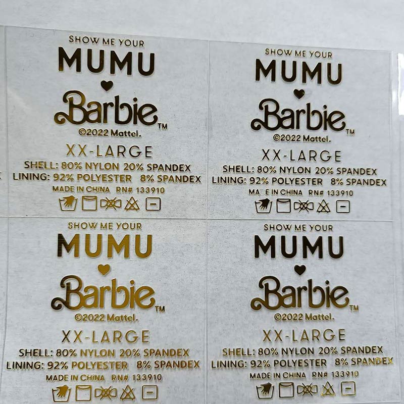Custom Neck Size Tag-less Wash Care Label Heat Transfer Logos Custom Neck Size Tag-less Wash Care Label Heat Transfer Logos