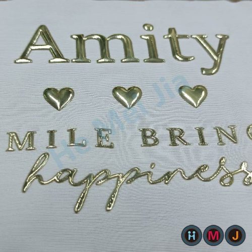 Metallic TPU High Frequency Transfer Badge for Brand Name Logo